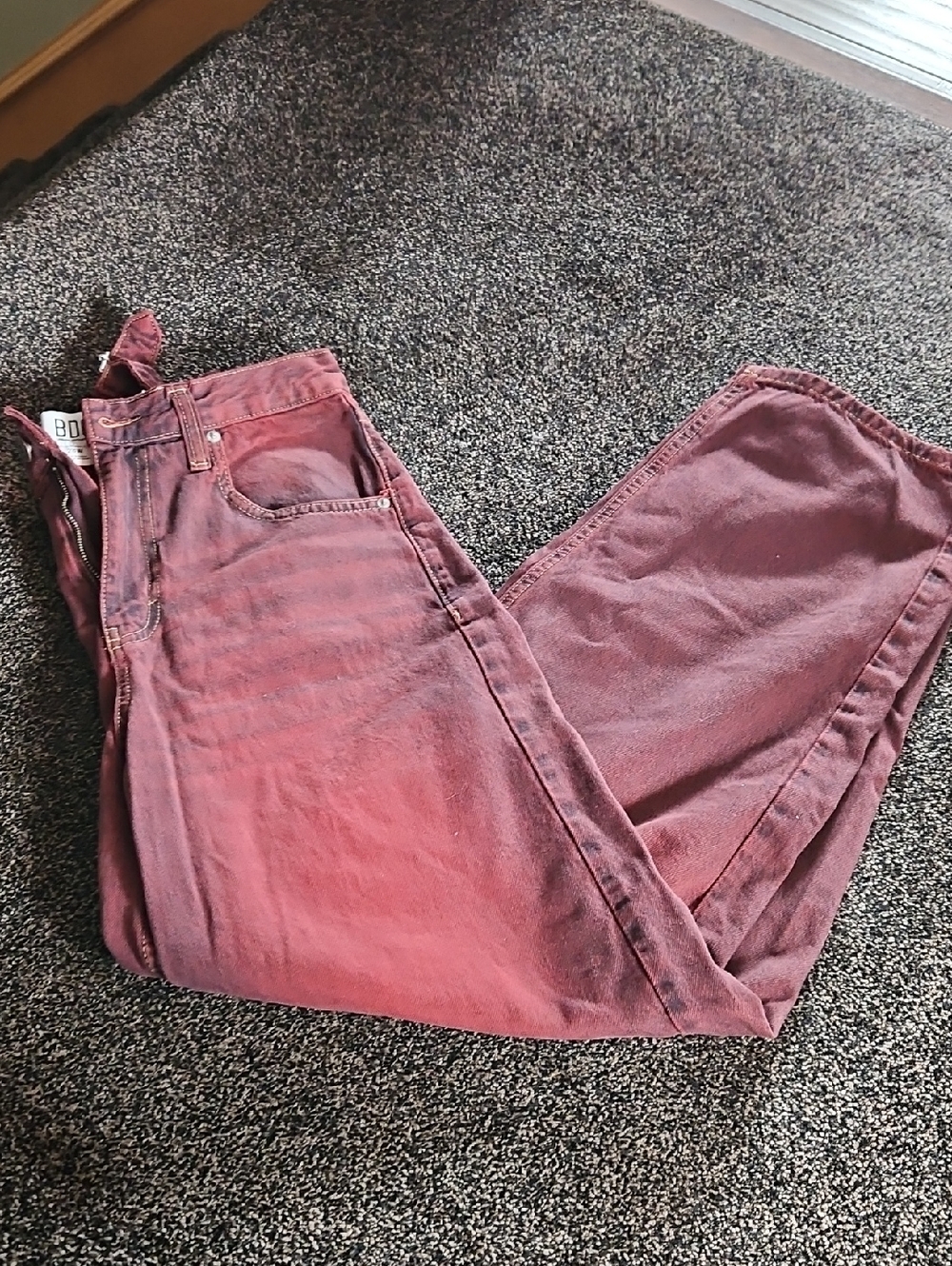 URBAN OUTFITTERS Women's Maroon High-Waist Jeans